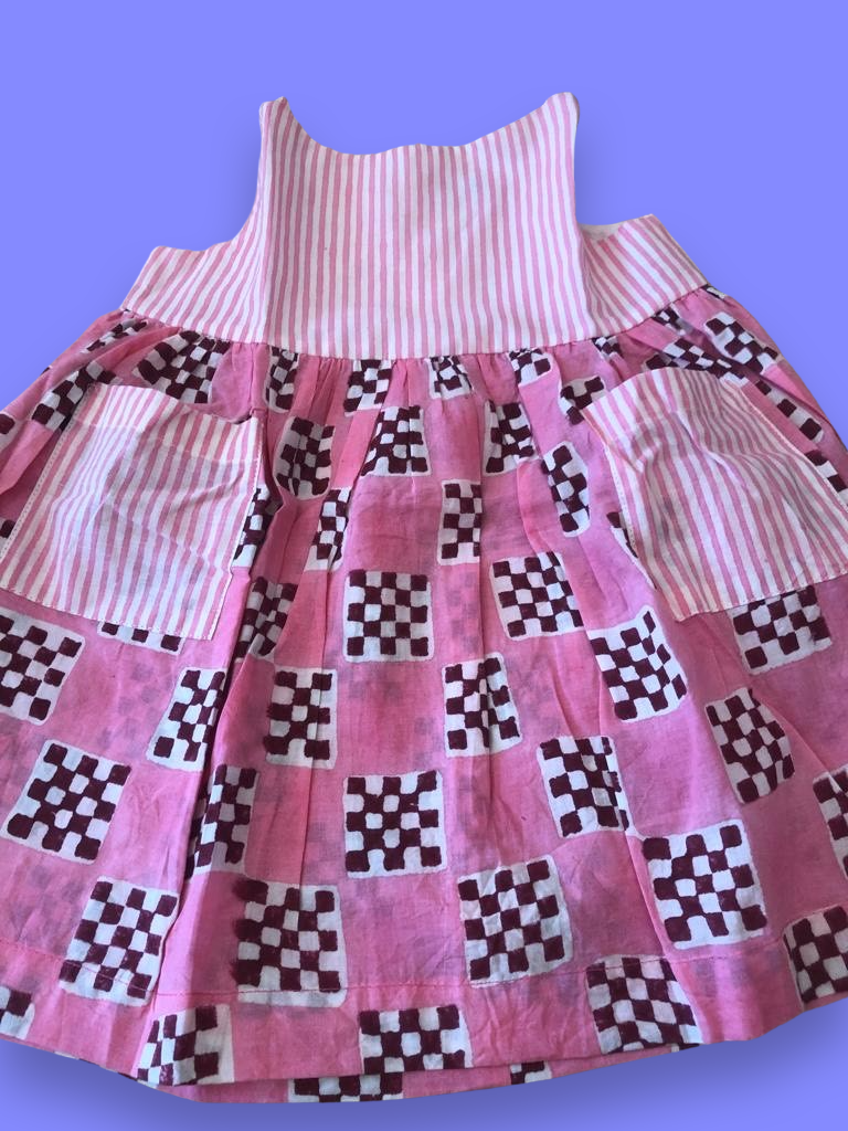 Hot Pink Check Girl Summer Dress