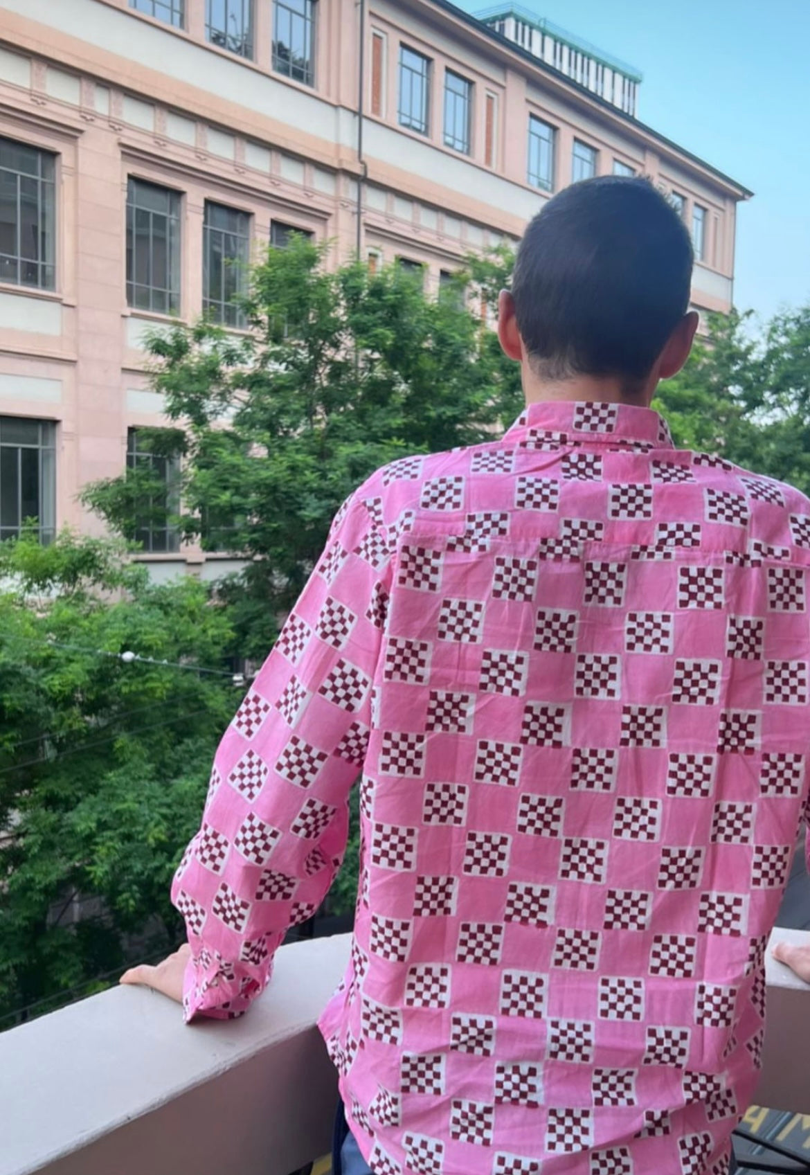 Hot Pink Check UNISEX Shirt