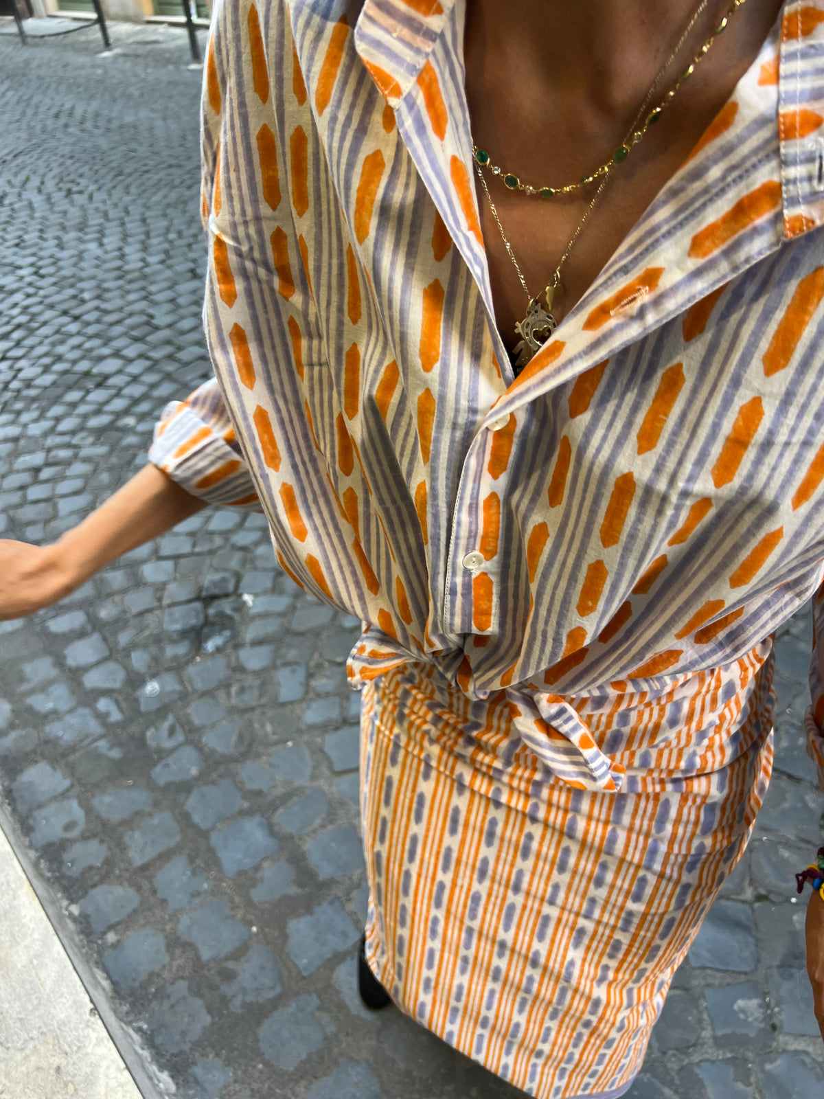 Orange and Sky Blue UNISEX Shirt