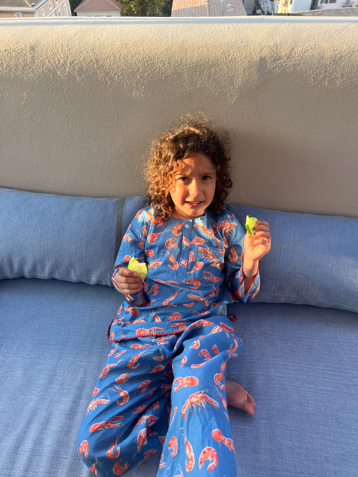 Shrimp Print Kid Kaftan