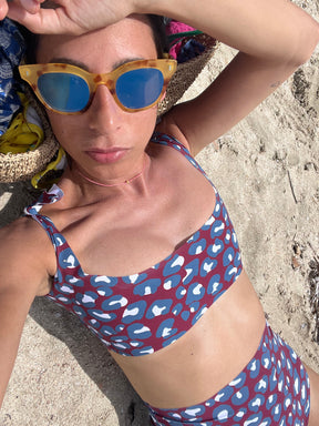 Womens Prune Leopard Print Bikini - 50% OFF