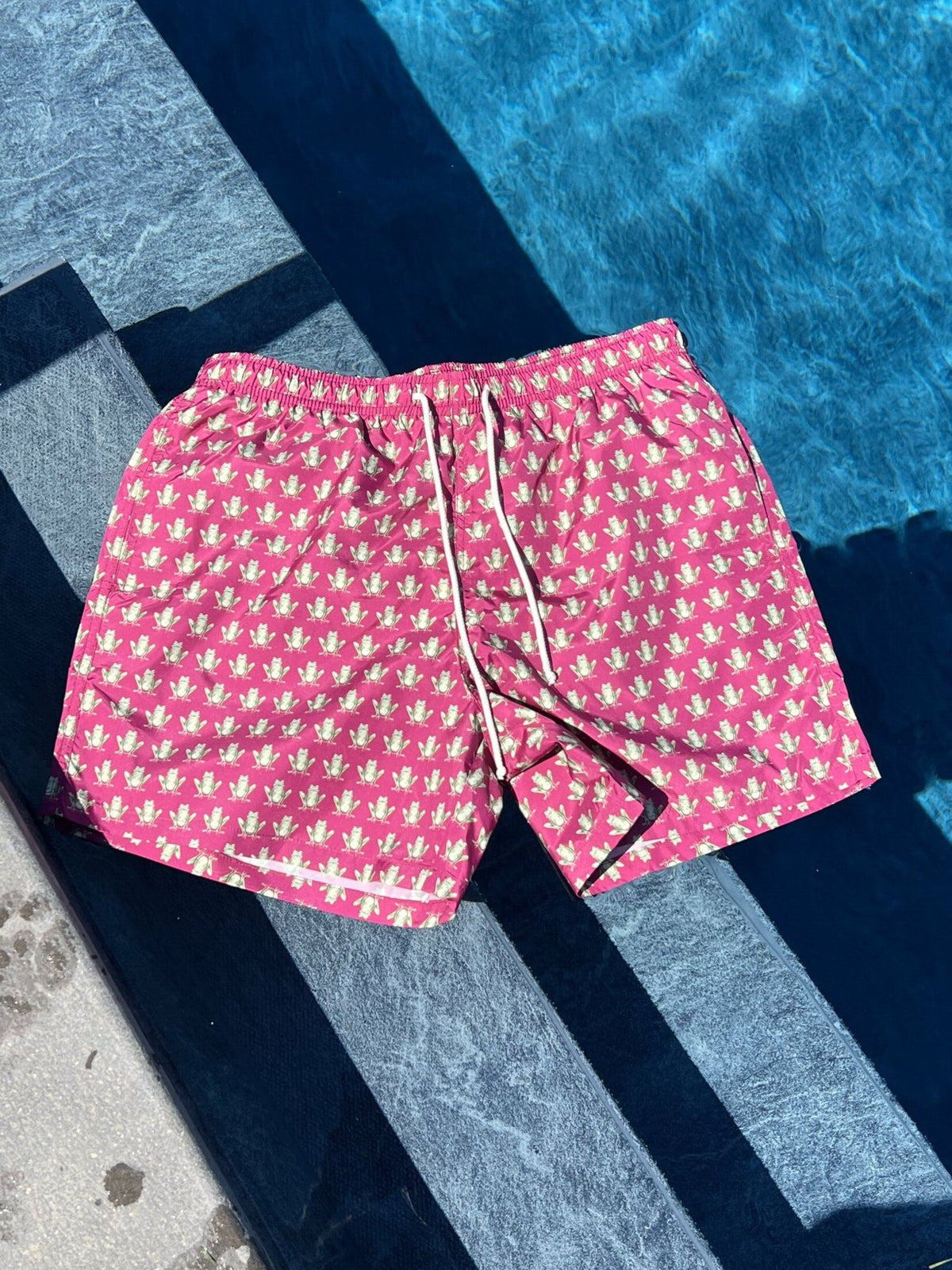 Mens Frog-Print Swim Shorts