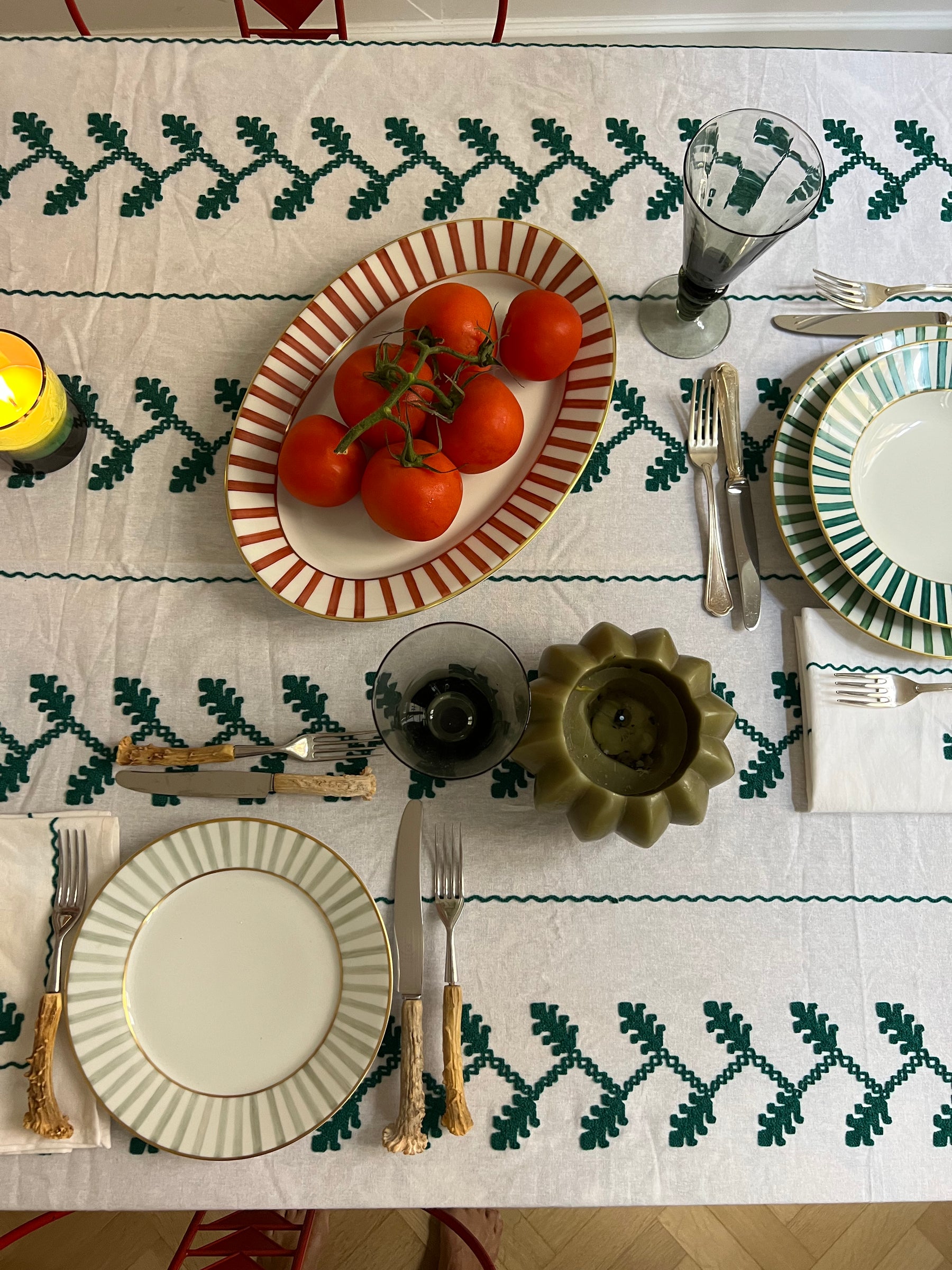 Hand Embroidered Tablecloth with Napkins