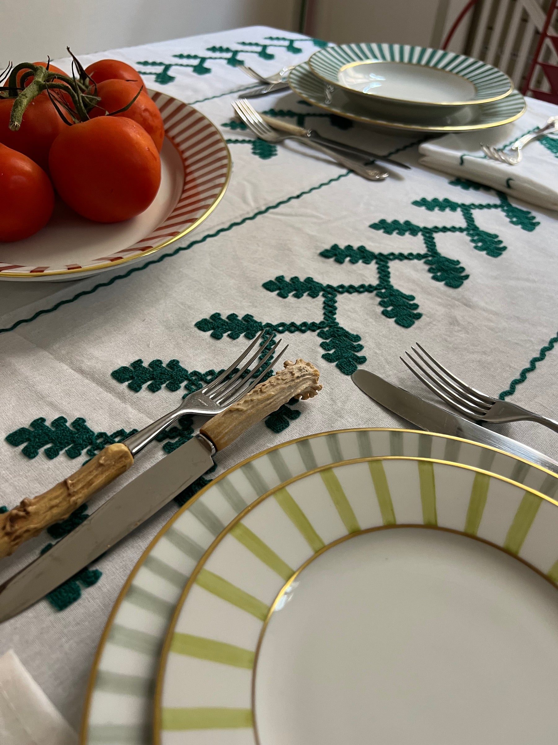 Hand Embroidered Tablecloth with Napkins