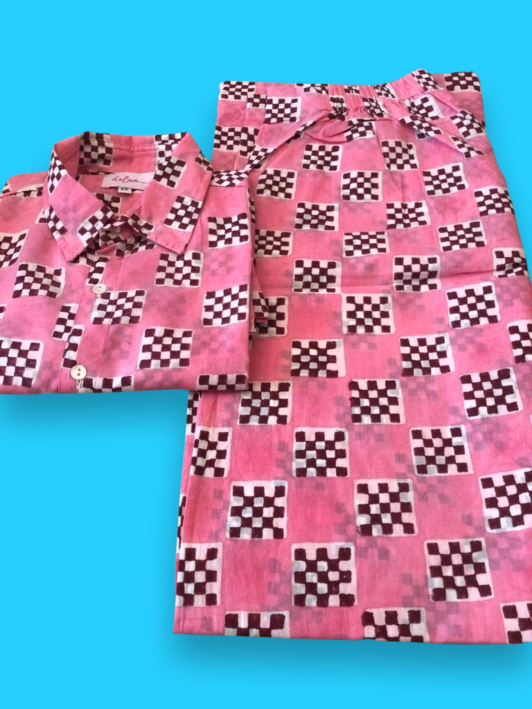 Hot Pink Check UNISEX Shirt
