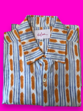 Orange and Sky Blue UNISEX Shirt