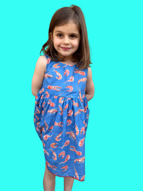 Shrimp Print Girl Summer Dress