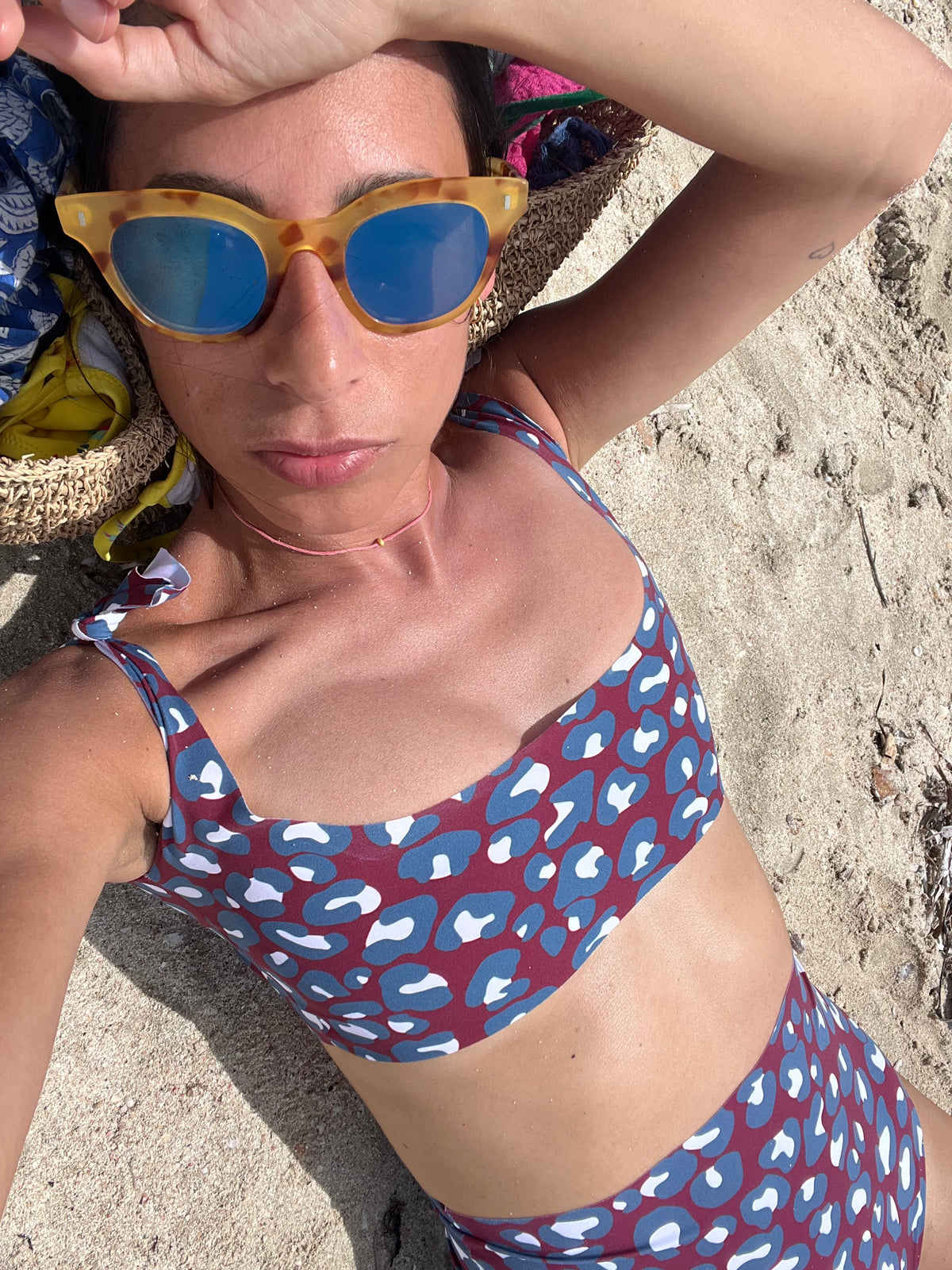 Womens Prune Leopard Print Bikini