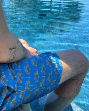 Mens Palm-Print Swim Shorts