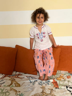 Kids Monkey-Print Cotton Trousers