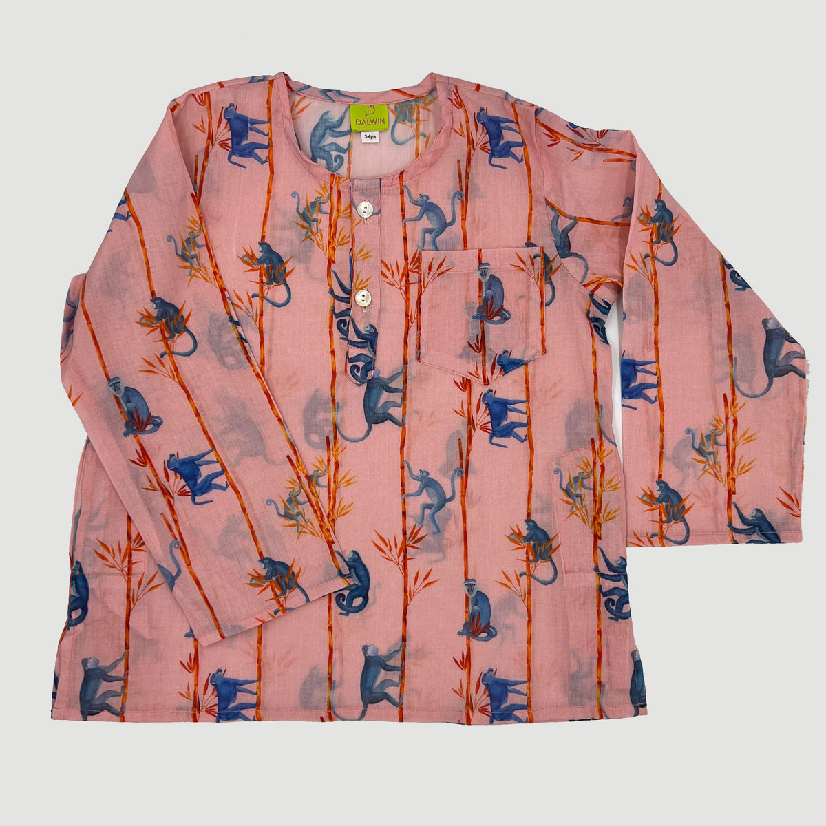 Kids Monkey-Print Kaftan