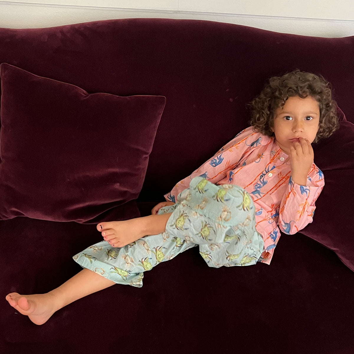 Kids Crab-Print Cotton Trousers