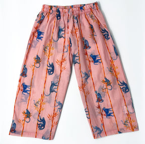 Kids Monkey-Print Cotton Trousers