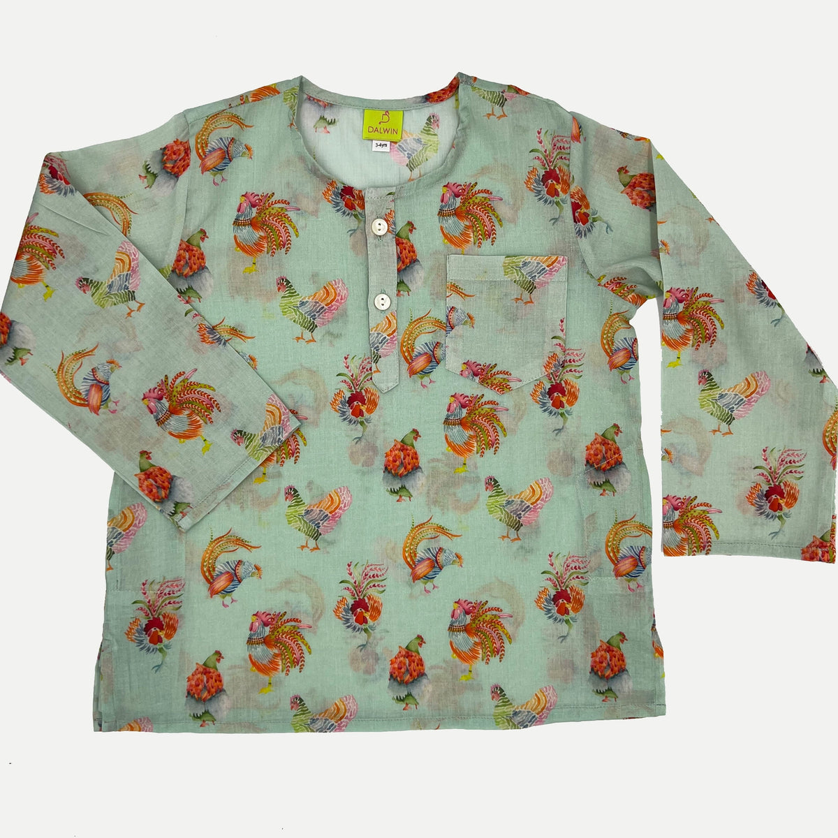 Kids Rooster-Print Kaftan